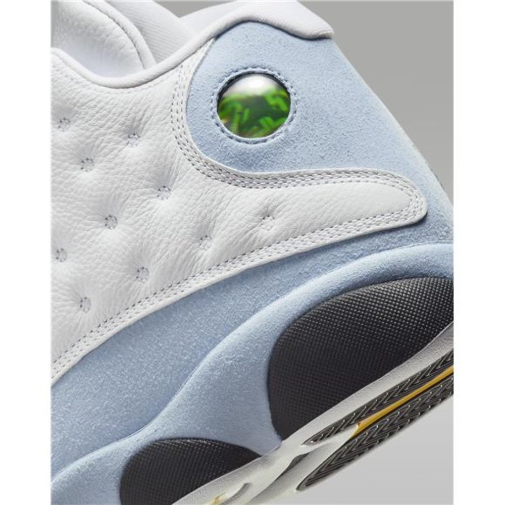 NEW IN BOX w/ Multiple Sizes Air Jordan 13 Retro White/Blue Grey/Black/Yellow - Picture 8 of 8